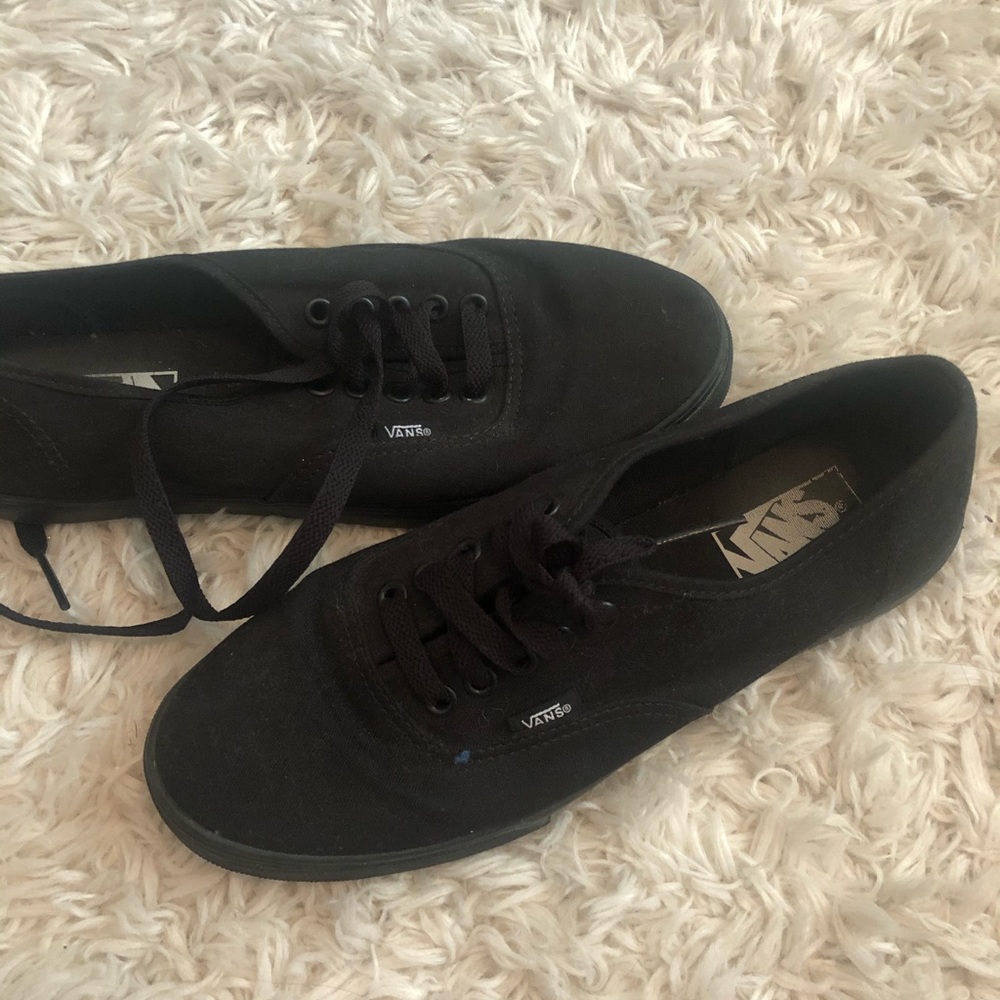 all black gently worn vans